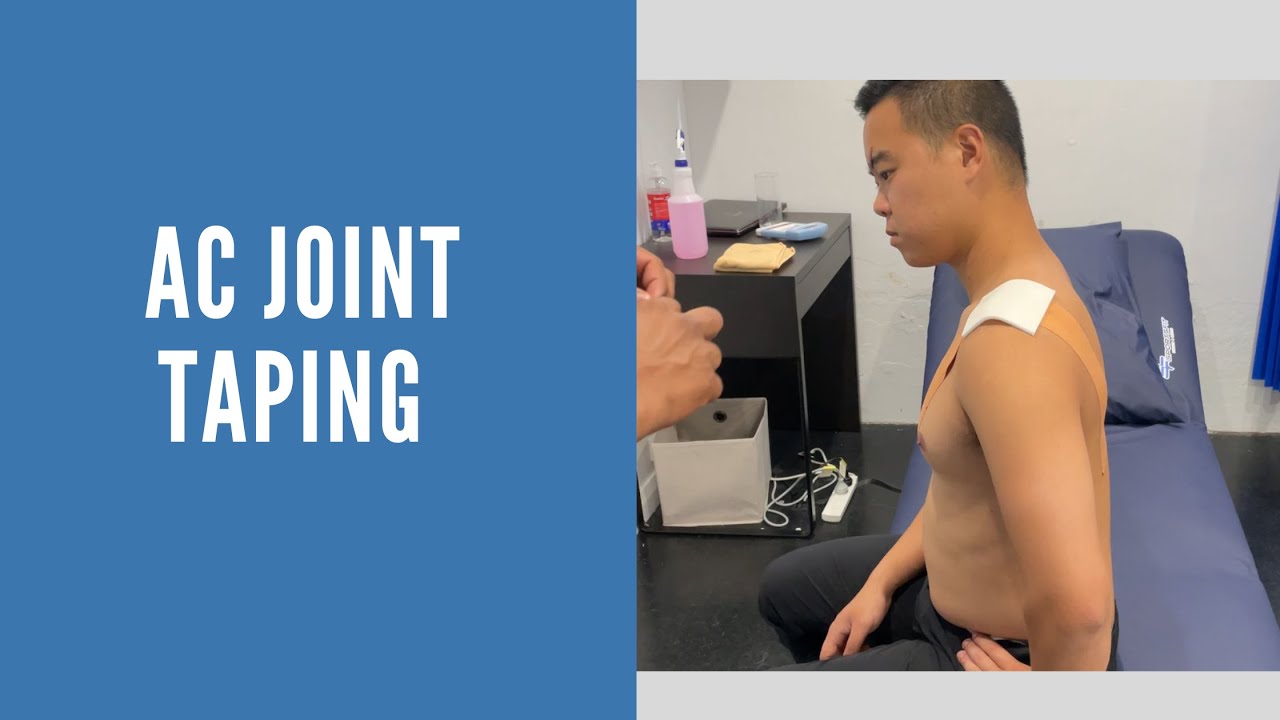AC joint taping, after a fall on the shoulder
